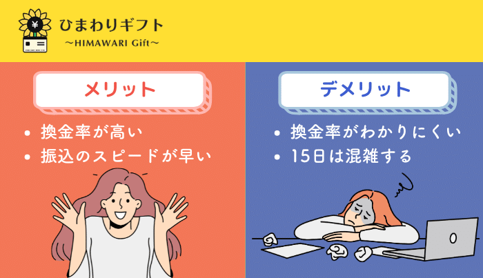 ひまわりギフトで現金化するメリット・デメリットは？