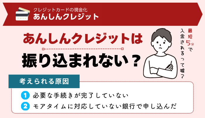 あんしんクレジットは振り込まれない？