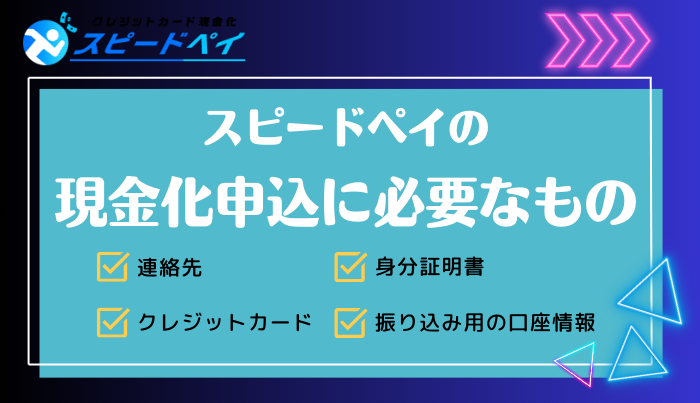 スピードペイの現金化申込に必要なもの