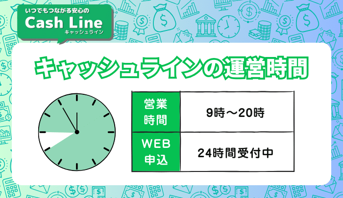 キャッシュラインの運営時間は?