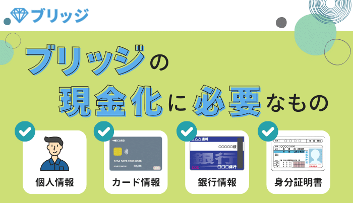 ブリッジの現金化申込に必要なもの